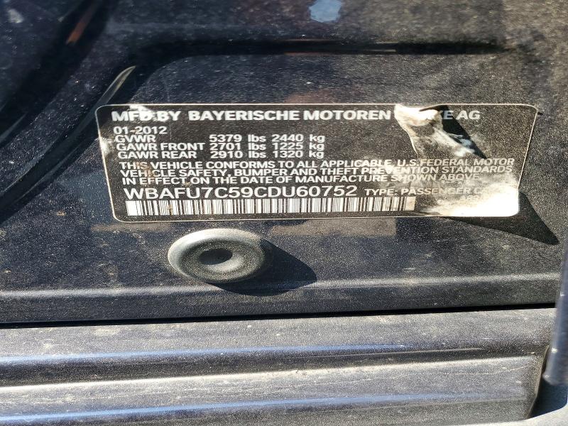 Продажа на аукционе авто 2012 Bmw 535, vin: WBAFU7C59CDU60752, номер лота: 64598556