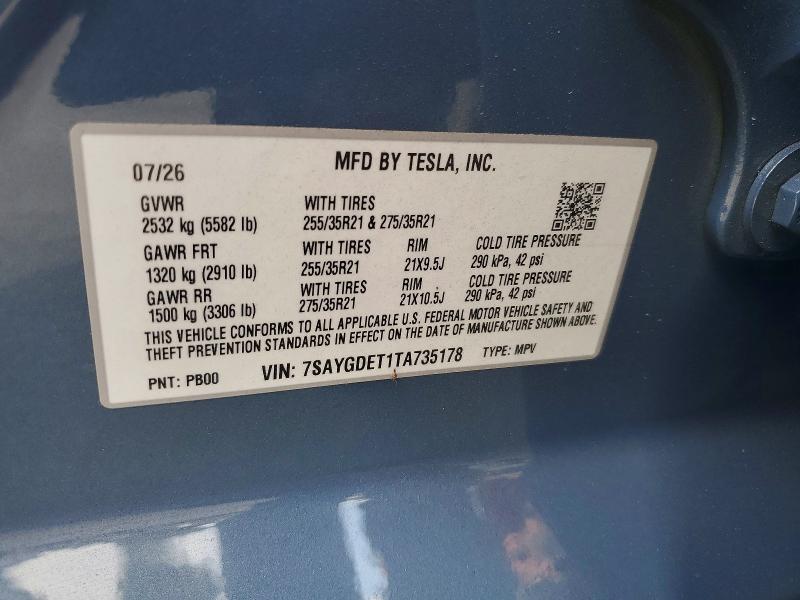 Продаж на аукціоні авто 2026 Tesla Model Y, vin: 7SAYGDET1TA735178, номер лоту: 66250626