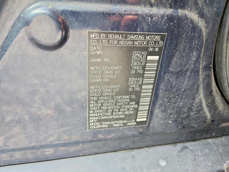 2016 Nissan Rogue მანქანა იყიდება აუქციონზე, vin: KNMAT2MV0GP683784, აუქციონის ნომერი: 62804716