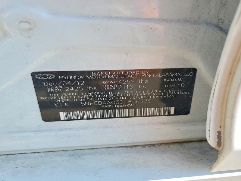 Продажа на аукционе авто 2013 Hyundai Sonata, vin: 5NPEB4AC3DH656279, номер лота: 65709696