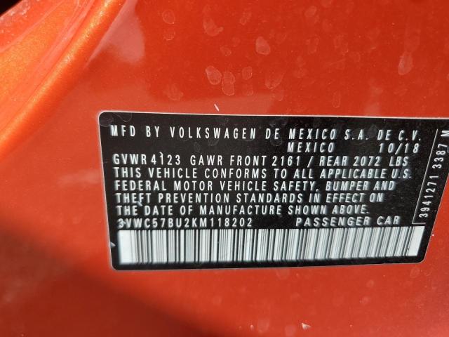 Aukcja sprzedaży 2019 Volkswagen Jetta, vin: 3VWC57BU2KM118202, numer aukcji: 66096216