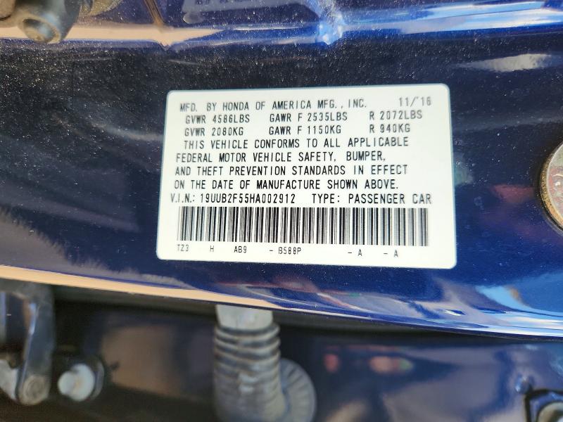 63557646 :رقم المزاد ، 19UUB2F55HA002912 vin ، 2017 Acura Tlx مزاد بيع