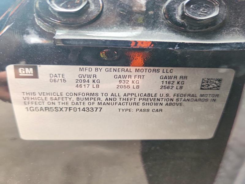65742516 :رقم المزاد ، 1G6AR5SX7F0143377 vin ، 2015 Cadillac Cts مزاد بيع