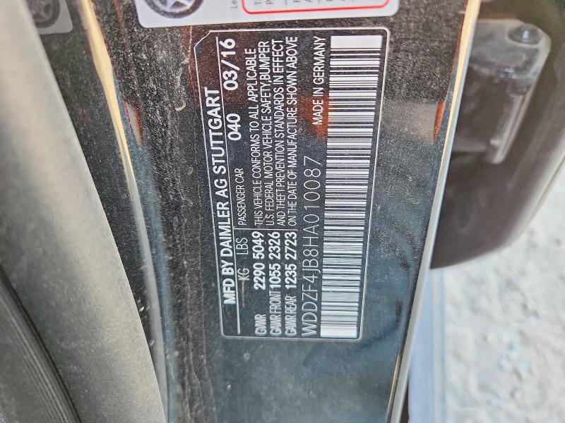 Продаж на аукціоні авто 2017 Mercedes-benz E, vin: WDDZF4JB8HA010087, номер лоту: 64555076