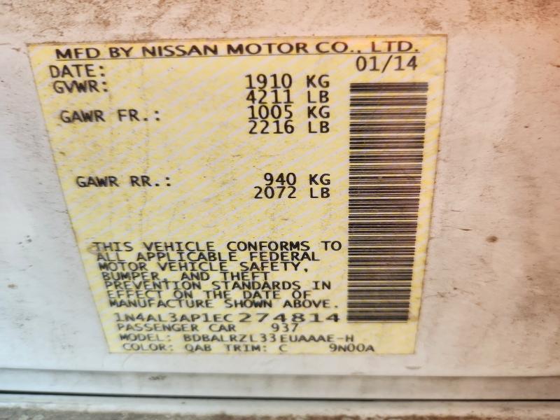 Aukcja sprzedaży 2014 Nissan Altima, vin: 1B4AL3AP1EC274814, numer aukcji: 66521846