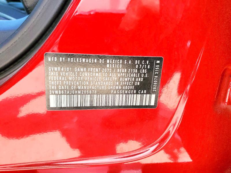 Продаж на аукціоні авто 2017 Volkswagen Jetta, vin: 3VWB67AJ0HM205878, номер лоту: 65996076