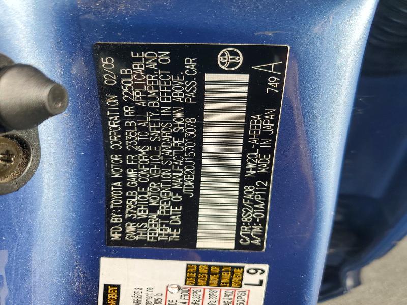 Aukcja sprzedaży 2005 Toyota Prius, vin: JTDKB20U157013078, numer aukcji: 66563336