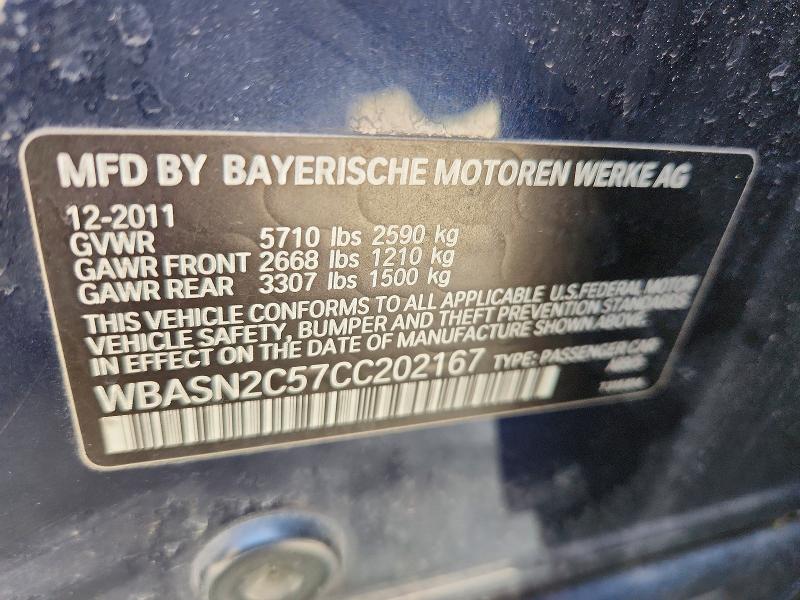 Продаж на аукціоні авто 2012 Bmw 535, vin: WBASN2C57CC202167, номер лоту: 63703226
