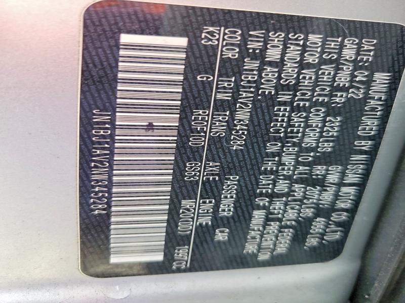 66101996 :رقم المزاد ، JN1BJ1AV2NW345284 vin ، 2022 Nissan Rogue Sport مزاد بيع