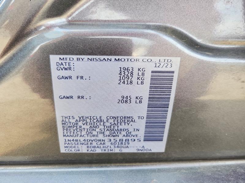 Продажа на аукционе авто 2024 Nissan Altima, vin: 1N4BL4DV0RN358895, номер лота: 64226986