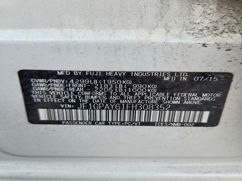 Продажа на аукционе авто 2015 Subaru Impreza, vin: JF1GPAY61FH308352, номер лота: 64457676