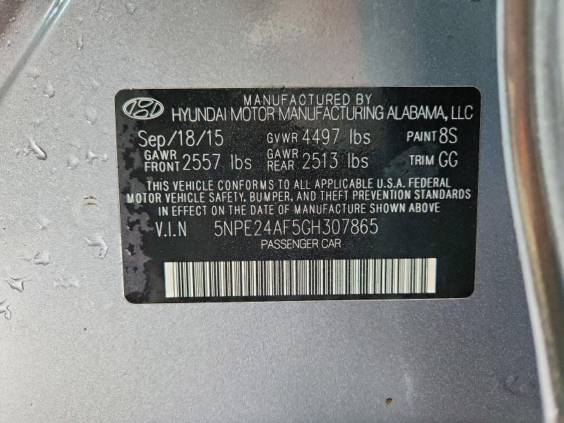 Aukcja sprzedaży 2016 Hyundai Sonata, vin: 5NPE24AF5GH307865, numer aukcji: 65559646