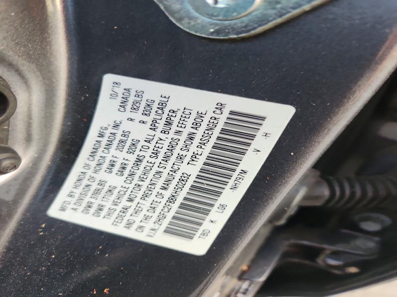 Aukcja sprzedaży 2019 Honda Civic, vin: 2HGFC2F88KH502832, numer aukcji: 65473846