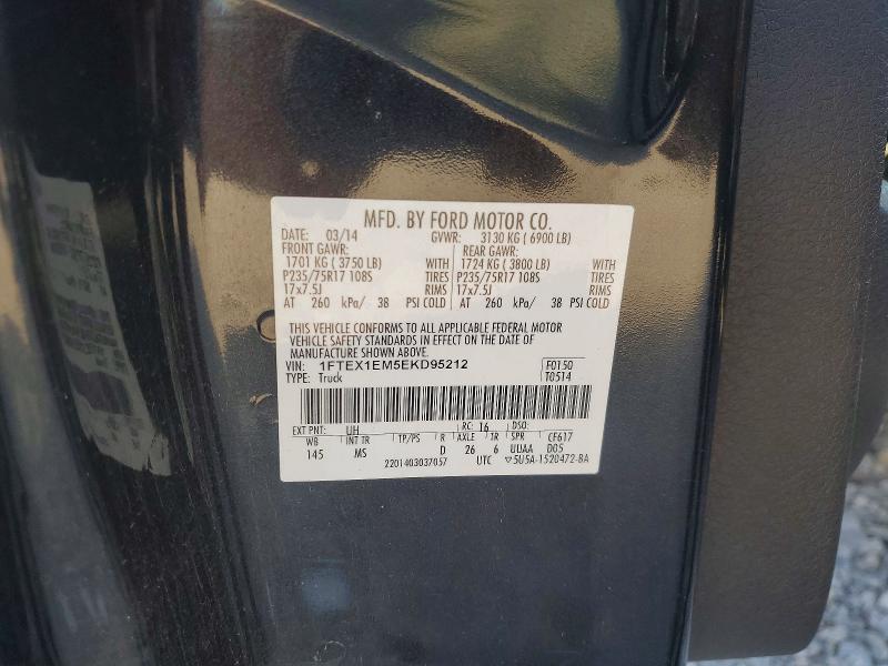 2014 Ford F150 მანქანა იყიდება აუქციონზე, vin: 1FTEX1EM5EKD95212, აუქციონის ნომერი: 57444996