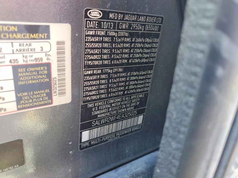 Продаж на аукціоні авто 2014 Land Rover Range Rover Sport, vin: SALWR2WF4EA325025, номер лоту: 63529836