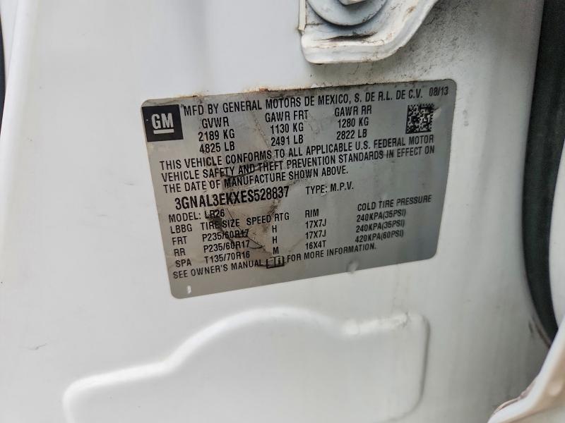 Продаж на аукціоні авто 2014 Chevrolet Captiva, vin: 3GNAL3EKXES528837, номер лоту: 65037906