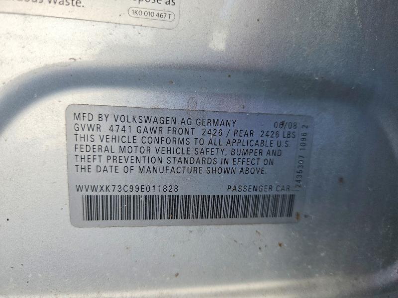 2009 Volkswagen Passat მანქანა იყიდება აუქციონზე, vin: WVWXK73C99E011828, აუქციონის ნომერი: 64493846