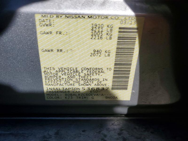 Продаж на аукціоні авто 2013 Nissan Altima, vin: 1N4AL3AP5DN536837, номер лоту: 65415566