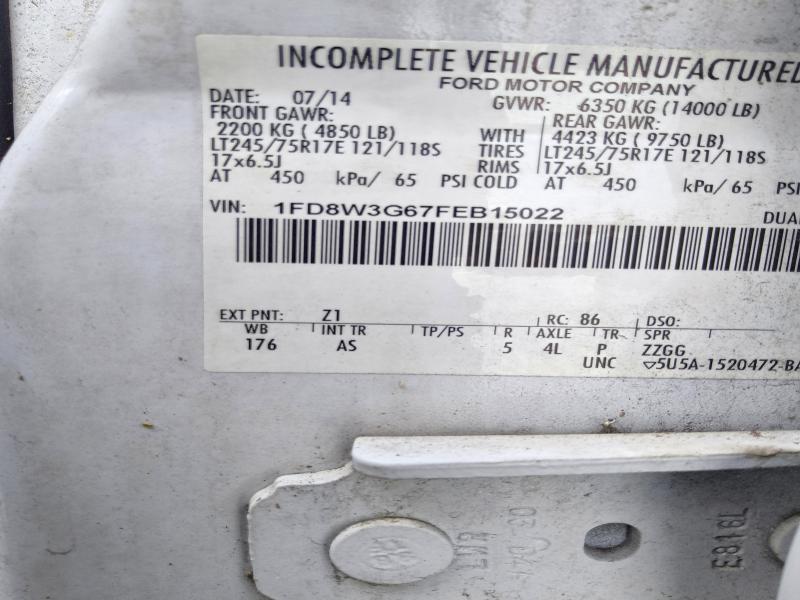 2015 Ford F350 მანქანა იყიდება აუქციონზე, vin: 1FD8W3G67FEB15022, აუქციონის ნომერი: 67929986