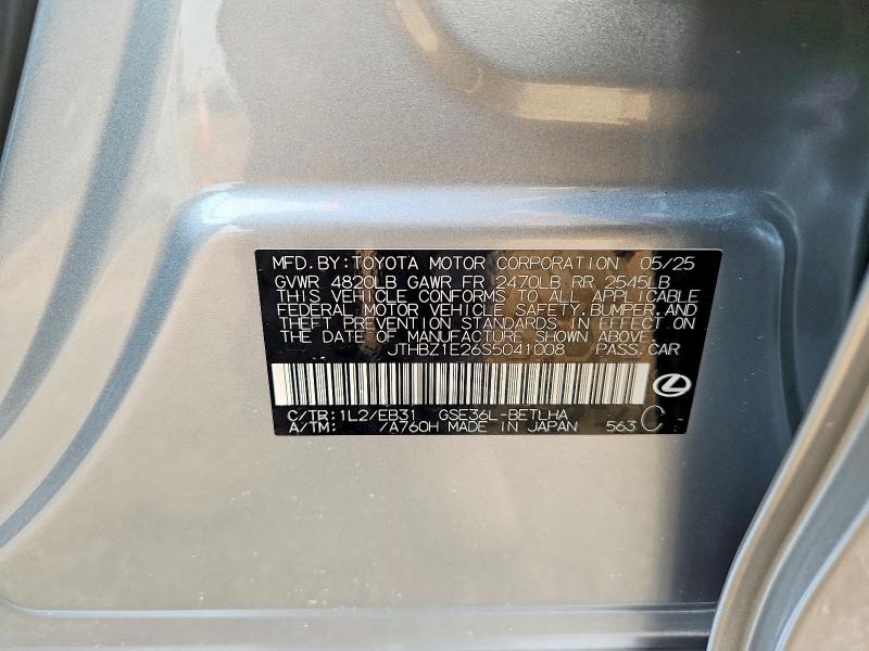 Aukcja sprzedaży 2025 Lexus Is 350, vin: JTHBZ1E26S5041008, numer aukcji: 64802696