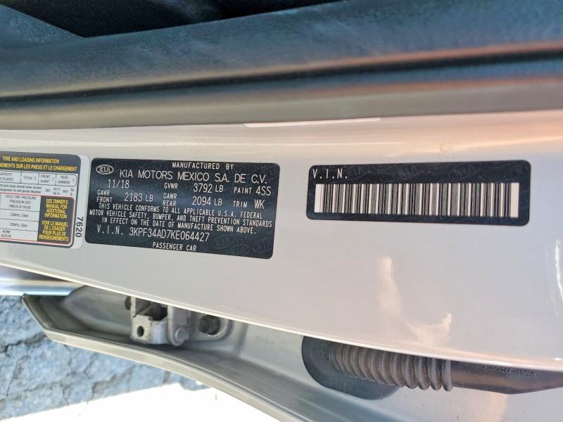 Aukcja sprzedaży 2019 Kia Forte, vin: 3KPF34AD7KE064427, numer aukcji: 62718246
