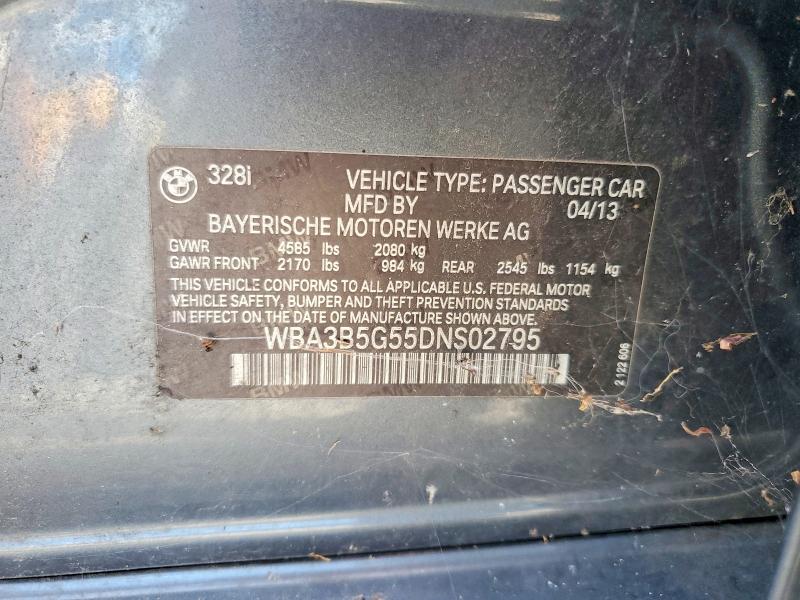 Продаж на аукціоні авто 2013 Bmw 328, vin: WBA3B5G55DNS02795, номер лоту: 64911346