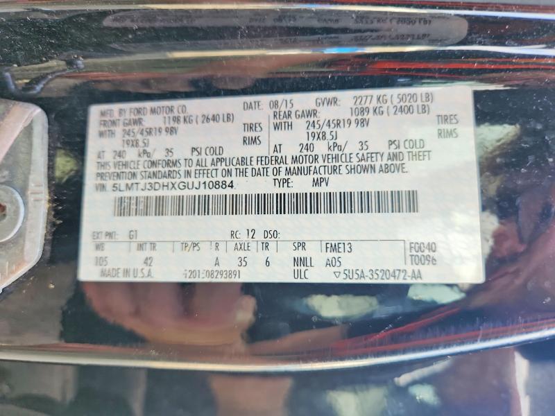 Aukcja sprzedaży 2016 Lincoln Mkc, vin: 5LMTJ3DHXGUJ10884, numer aukcji: 65154276