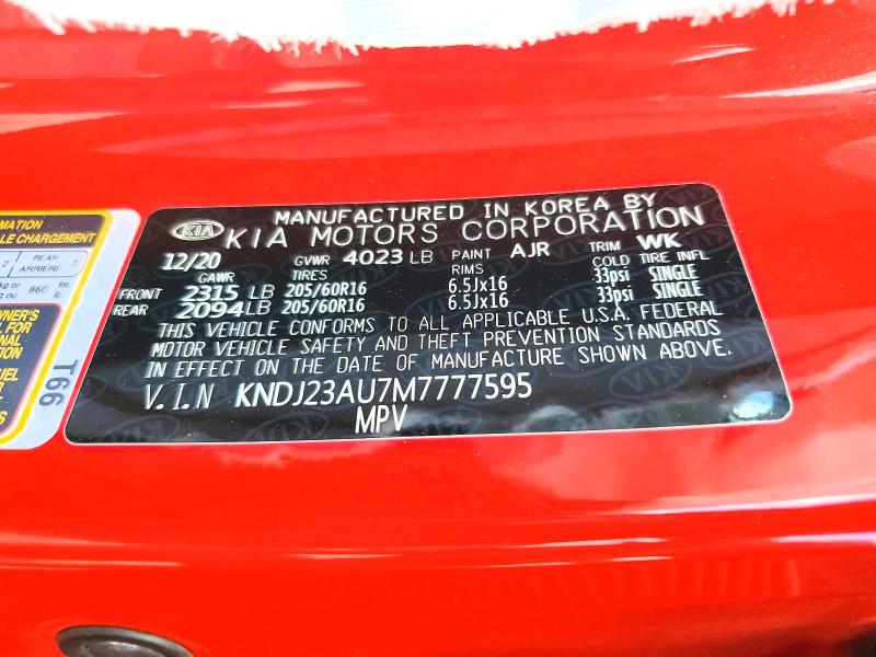 64364776 :رقم المزاد ، KNDJ23AU7M7777595 vin ، 2020 Kia Soul مزاد بيع