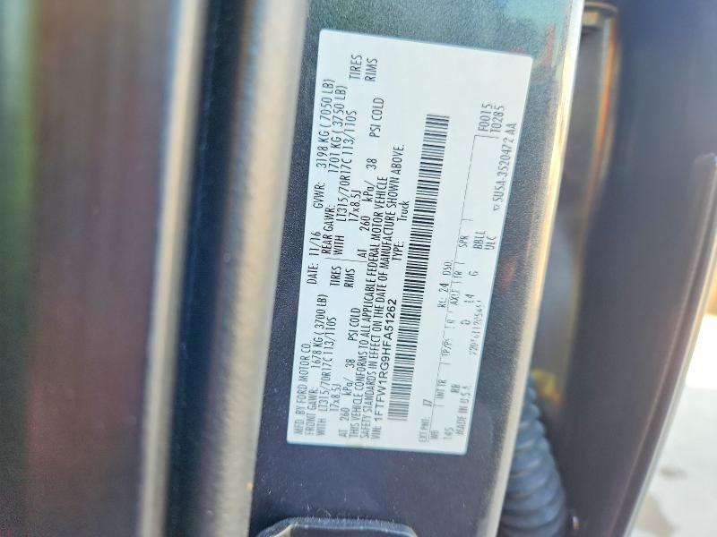 Продажа на аукционе авто 2017 Ford F150, vin: 1FTFW1RG9HFA51262, номер лота: 67173616