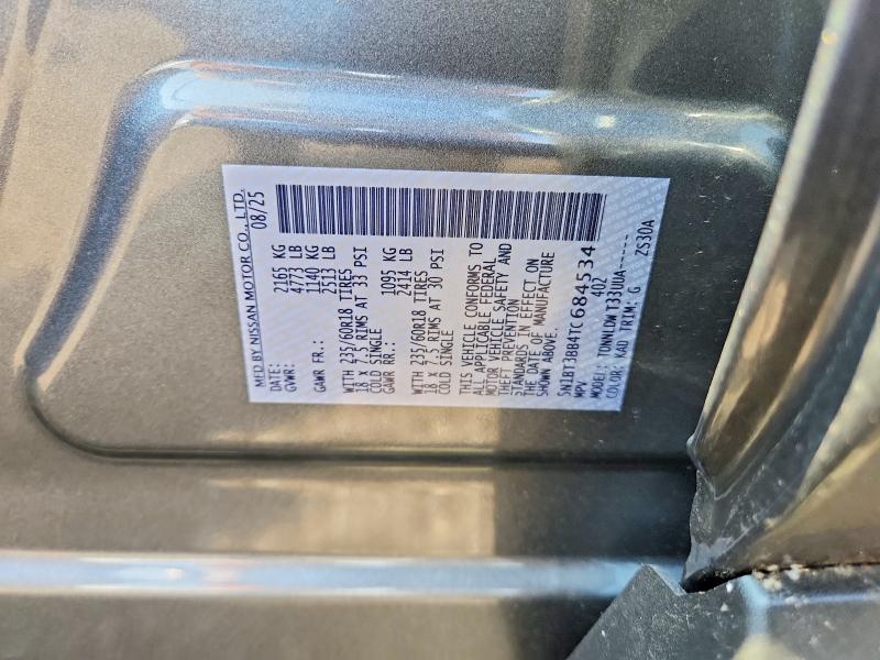 63915736 :رقم المزاد ، 5N1BT3BB4TC684534 vin ، 2026 Nissan Rogue مزاد بيع