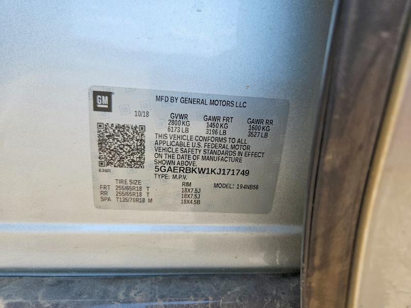 64297256 :رقم المزاد ، 5GAERBKW1KJ171749 vin ، 2019 Buick Enclave مزاد بيع
