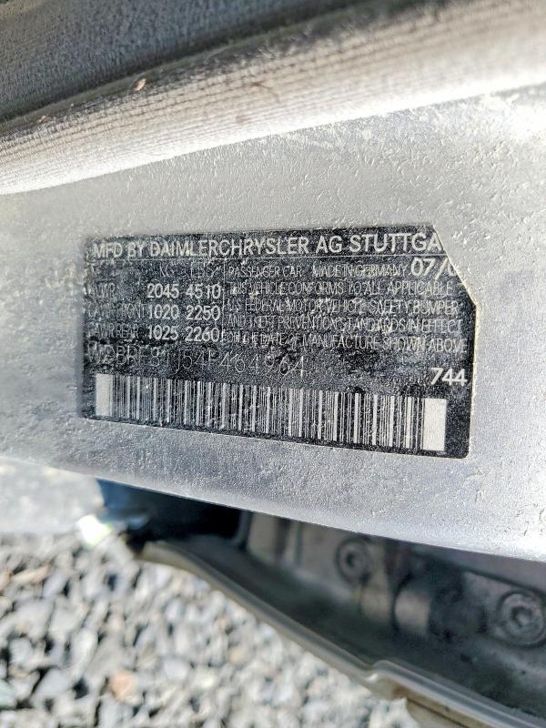 64400306 :رقم المزاد ، WDBRF81J54F464964 vin ، 2004 Mercedes-benz C مزاد بيع