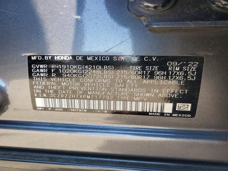 Продаж на аукціоні авто 2023 Honda Hr-v, vin: 3CZRZ2H7XPM717792, номер лоту: 63720436