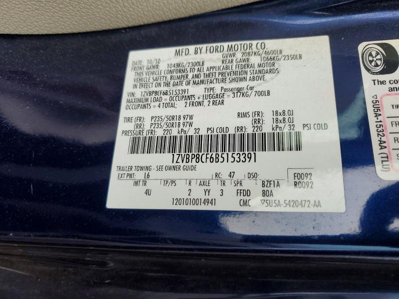 Продаж на аукціоні авто 2011 Ford Mustang, vin: 1ZVBP8CF6B5153391, номер лоту: 66802526