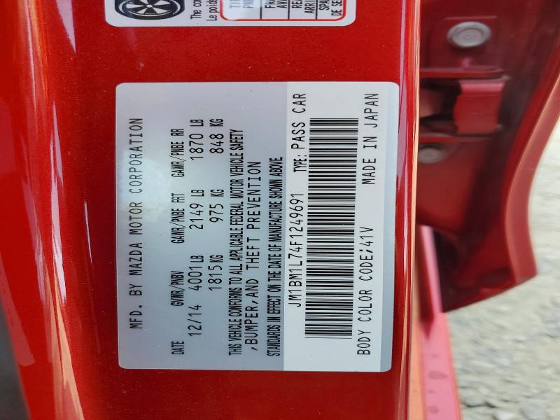 64079776 :رقم المزاد ، JM1BM1L74F1249691 vin ، 2015 Mazda 3 مزاد بيع