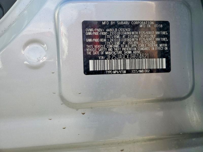 Aukcja sprzedaży 2018 Subaru Forester, vin: JF2SJAGCXJH614621, numer aukcji: 66032486