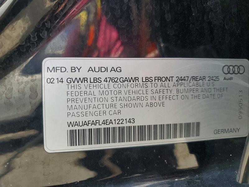 Продажа на аукционе авто 2014 Audi A4, vin: WAUAFAFL4EA122143, номер лота: 63990906