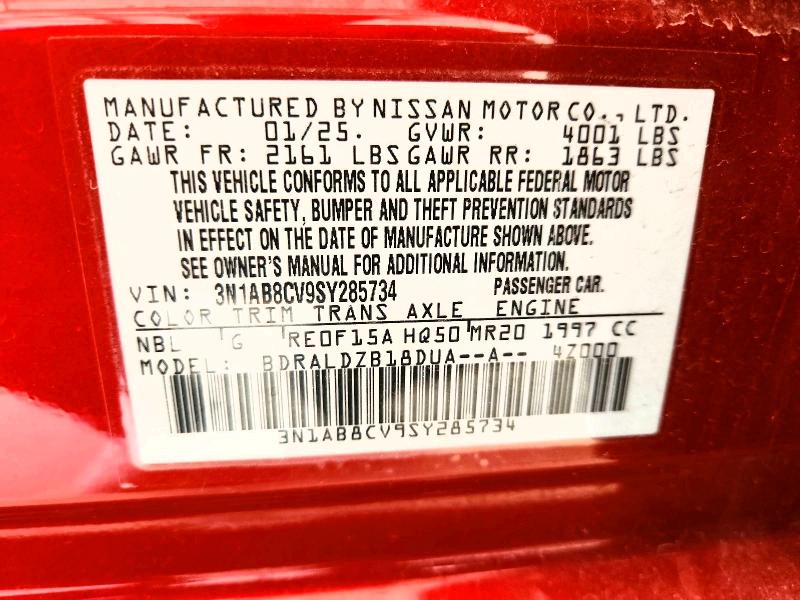 2025 Nissan Sentra მანქანა იყიდება აუქციონზე, vin: 3N1AB8CV9SY285734, აუქციონის ნომერი: 64775746