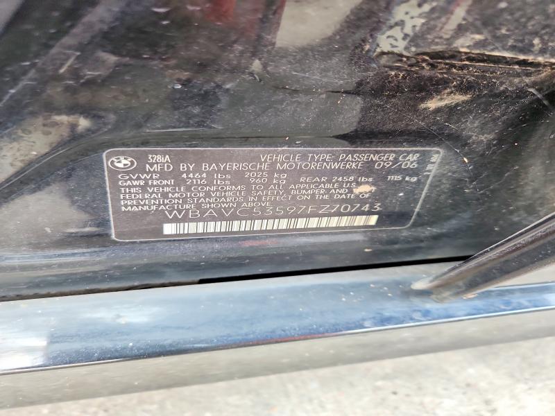 Aukcja sprzedaży 2007 Bmw 328, vin: WBAVC53597FZ70743, numer aukcji: 66603286