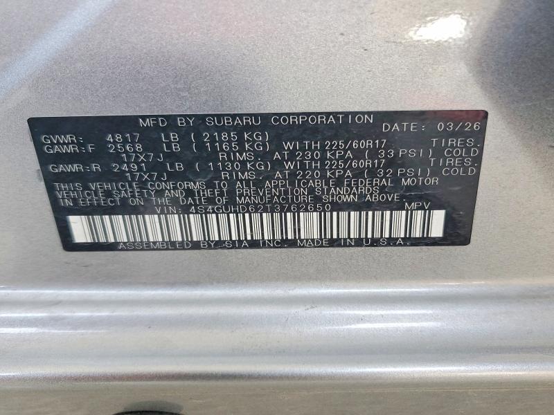 Продаж на аукціоні авто 2026 Subaru Crosstrek, vin: 4S4GUHD62T3762650, номер лоту: 65708156