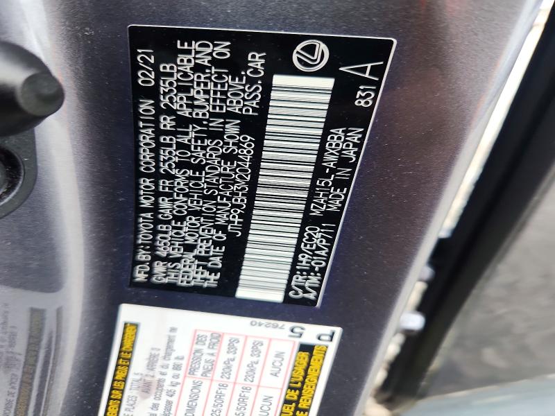 2021 Lexus Ux მანქანა იყიდება აუქციონზე, vin: JTHP9JBH3M2044869, აუქციონის ნომერი: 65211416
