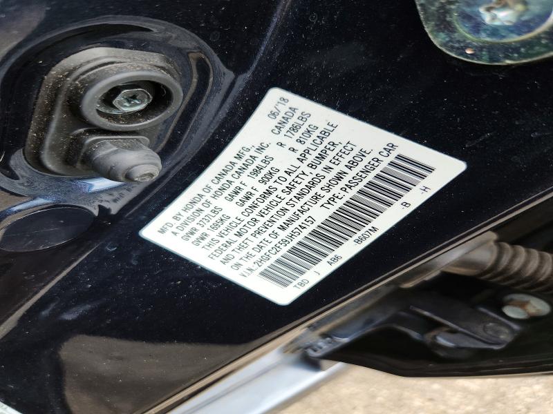 67102896 :رقم المزاد ، 2HGFC2F59JH574157 vin ، 2018 Honda Civic مزاد بيع