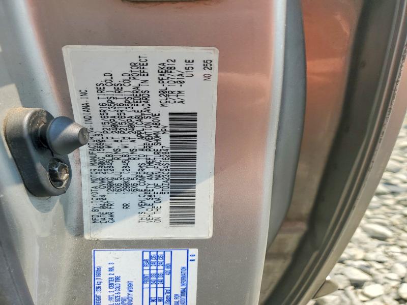 Aukcja sprzedaży 2004 Toyota Sienna, vin: 5TDZA23C94S162847, numer aukcji: 64432026