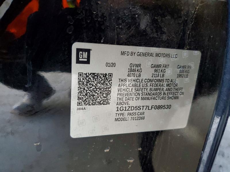 66846236 :رقم المزاد ، 1G1ZD5ST7LF089530 vin ، 2020 Chevrolet Malibu مزاد بيع