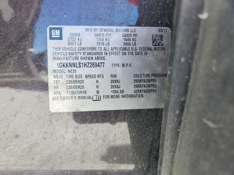 Aukcja sprzedaży 2017 Gmc Acadia, vin: 1GKKNNLS1HZ269477, numer aukcji: 64813196