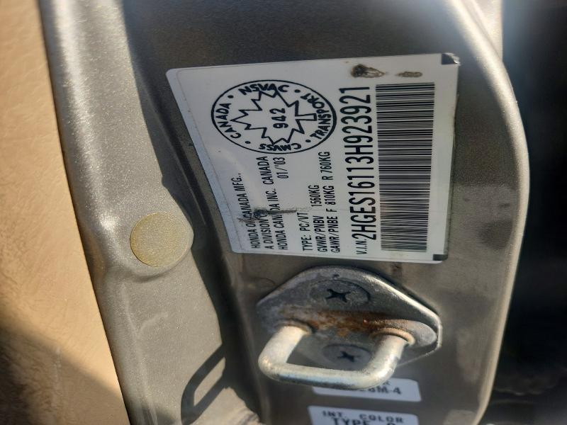 Aukcja sprzedaży 2003 Honda Civic, vin: 2HGES16113H923921, numer aukcji: 66940996