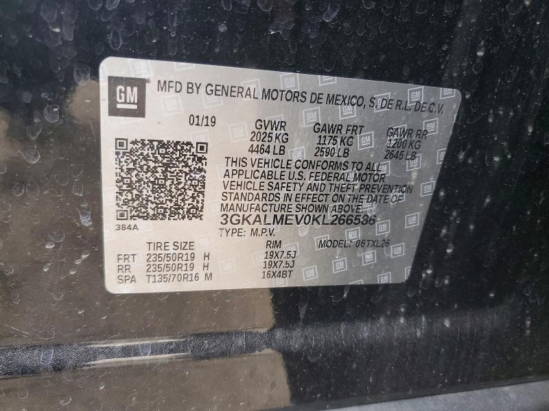 Aukcja sprzedaży 2019 Gmc Terrain, vin: 3GKALMEV0KL266586, numer aukcji: 63470646