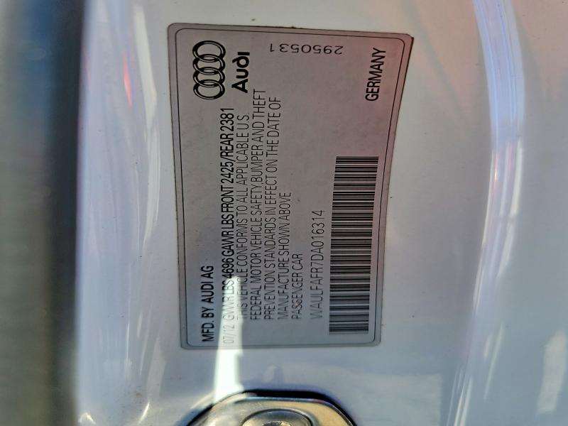 Aukcja sprzedaży 2013 Audi A5, vin: WAULFAFR7DA016314, numer aukcji: 65496186