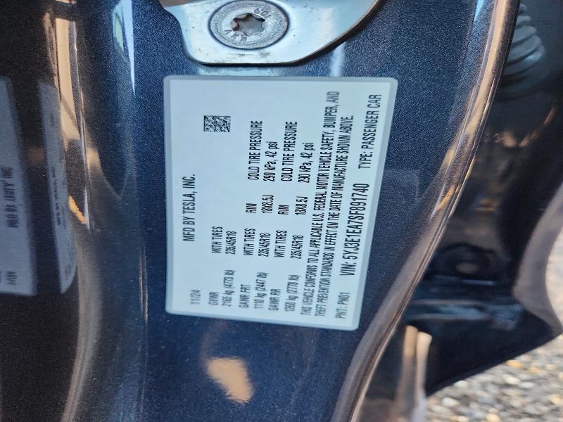 Aukcja sprzedaży 2025 Tesla Model 3, vin: 5YJ3E1EA7SF891740, numer aukcji: 60203886