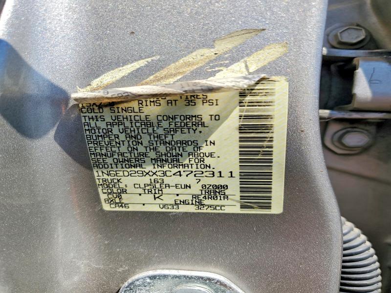 64932886 :رقم المزاد ، 1N6ED29XX3C472311 vin ، 2003 Nissan Frontier مزاد بيع